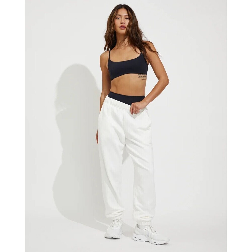 LEFT ON FRIDAY Sports & Rec White Jogger Sweatpants Women Large Cotton Lounge
